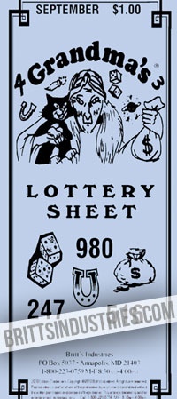 ROB'S LUCKY ASTROLOGY GUIDE- LOTTERY SHEET